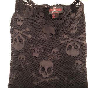 Royal bones crochet long sleeve shirt